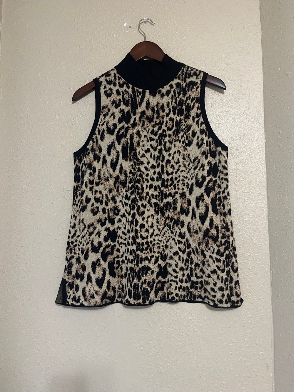 Chico's Leopard Print Mock Neck Sweater Top - size 2 (US 12/Large)